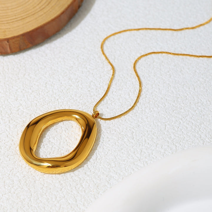Collana Ovale Dorato in Oro Placcato