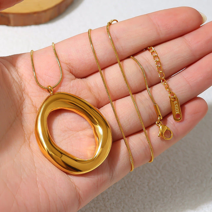 Collana Ovale Dorato in Oro Placcato