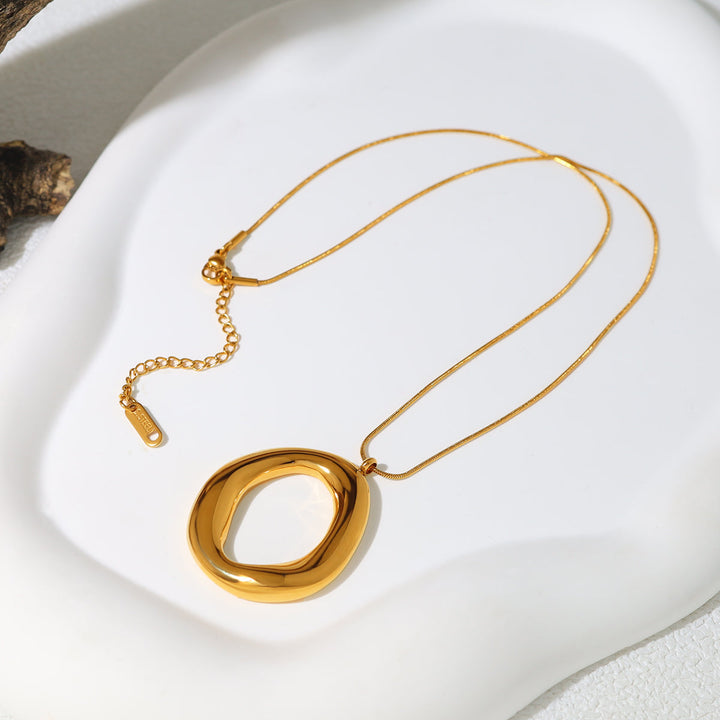 Collana Ovale Dorato in Oro Placcato