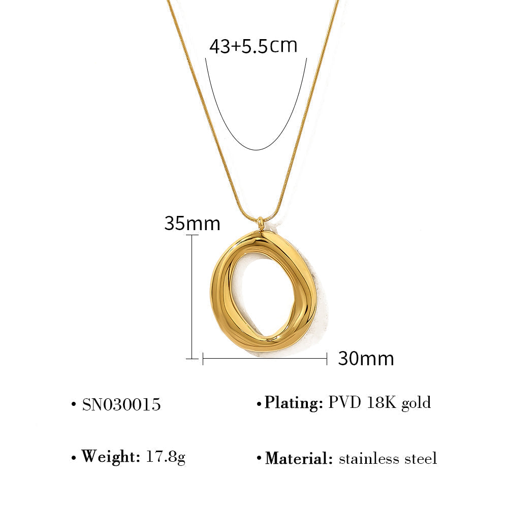 Collana Ovale Dorato in Oro Placcato