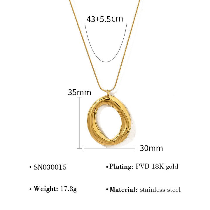 Collana Ovale Dorato in Oro Placcato