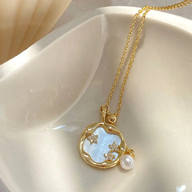 Collana in Oro con Pierre di Luna e Perla