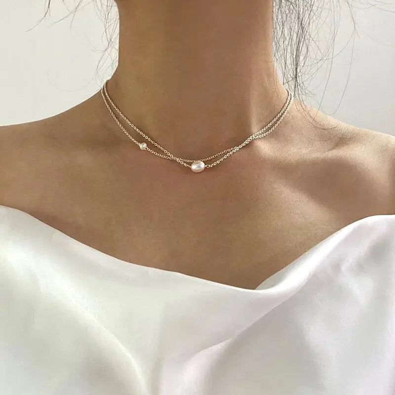 Collana classico in perle d'acqua dolce
