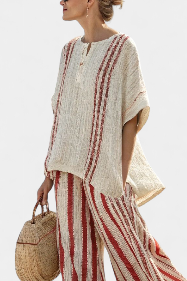 Mirella | Rosso Stripe Completo