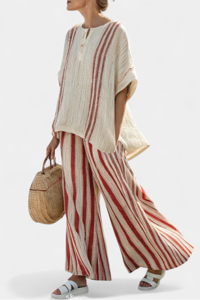 Mirella | Rosso Stripe Completo