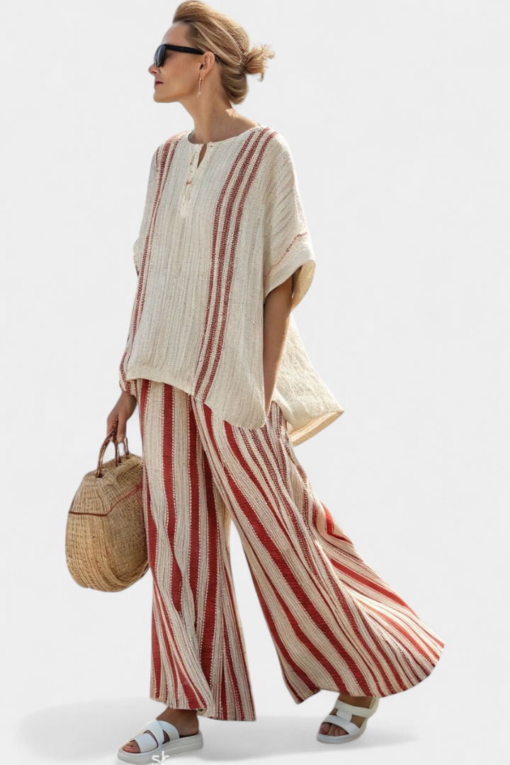 Mirella | Rosso Stripe Completo