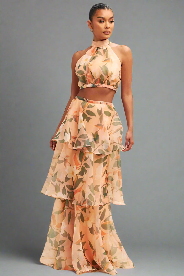 BloomAura | Abito da Festa a Balze con Collo Halter
