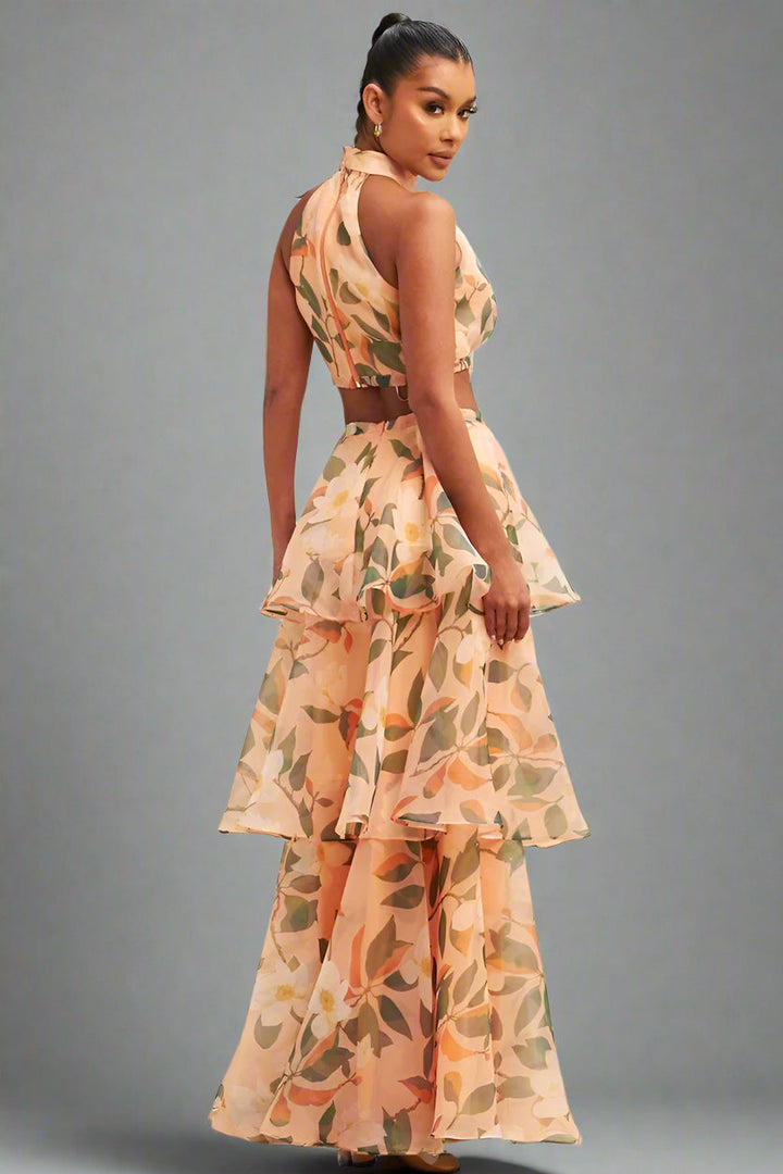 BloomAura | Abito da Festa a Balze con Collo Halter