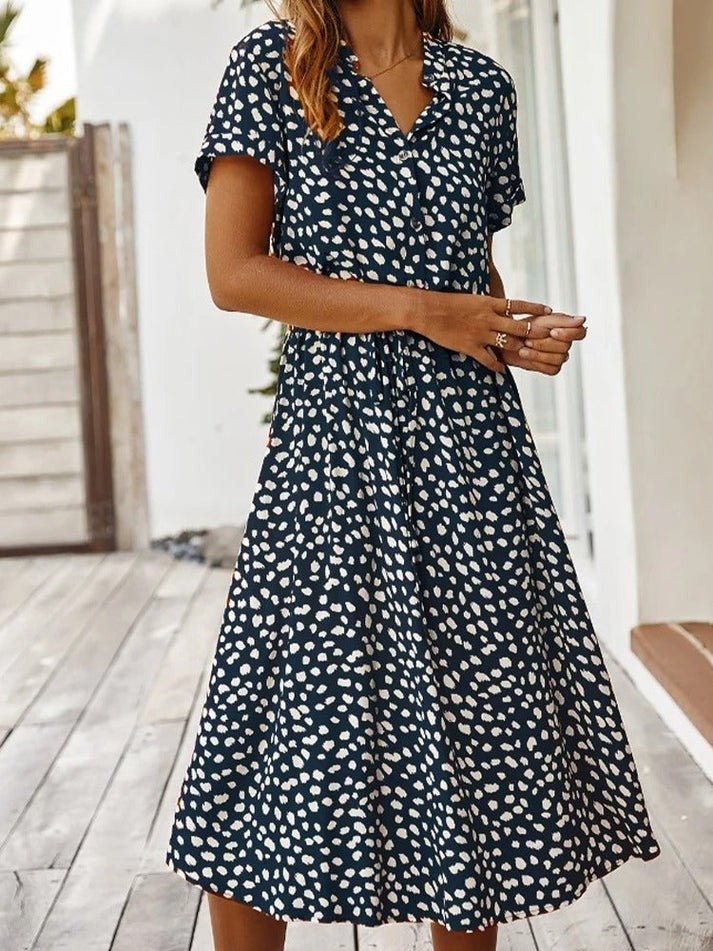 Edith | Sophisticated Flowing Scollo a V Abito