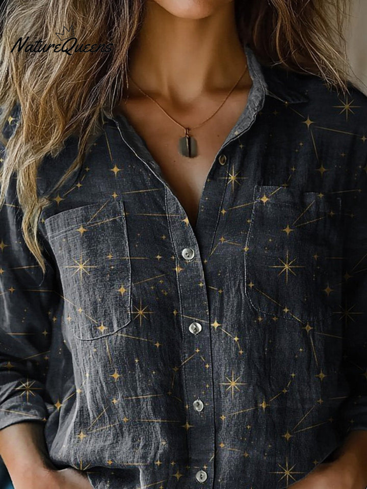 Grasmere | Night Sky Stampa Manica Lunga Top