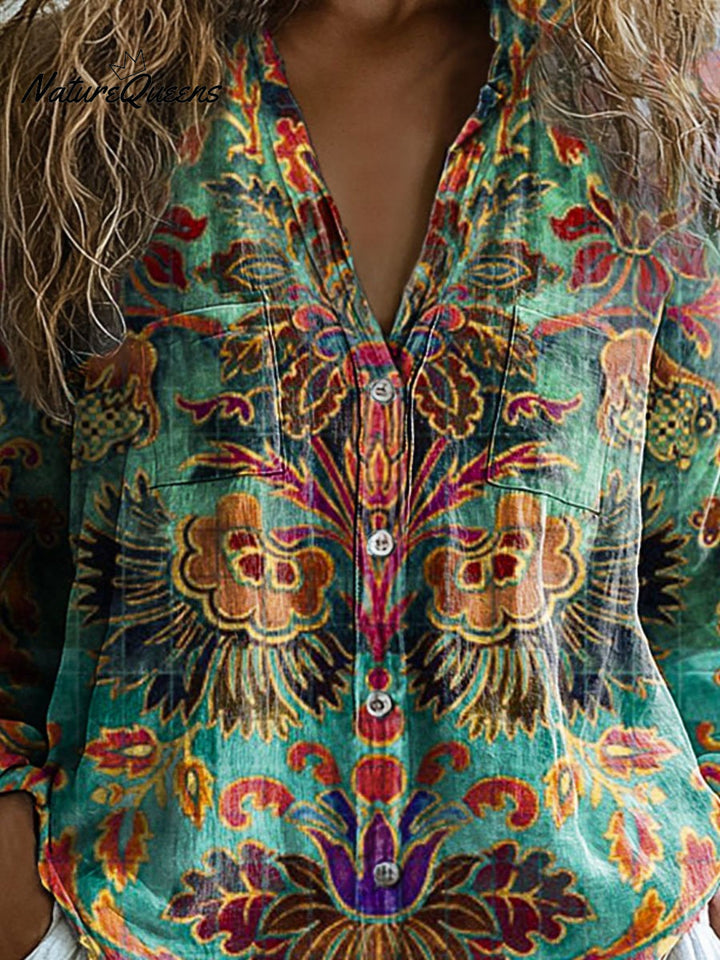 Easedale | Watercolor Floreale Manica Lunga Top