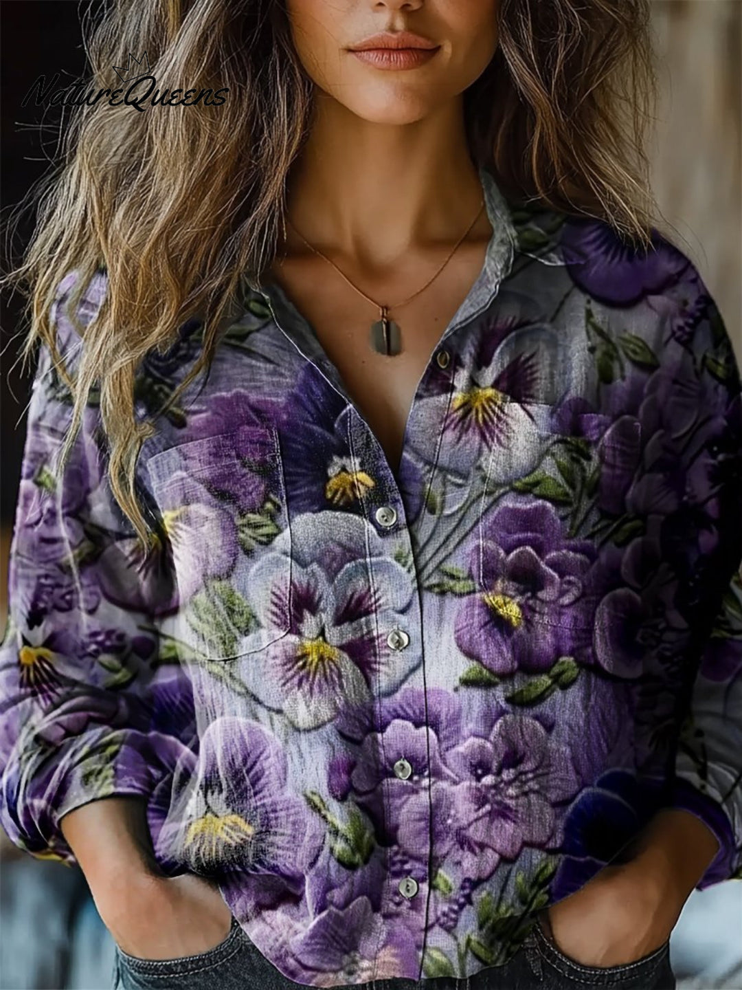 Greenup | Viola Bloom Manica Lunga Camicia