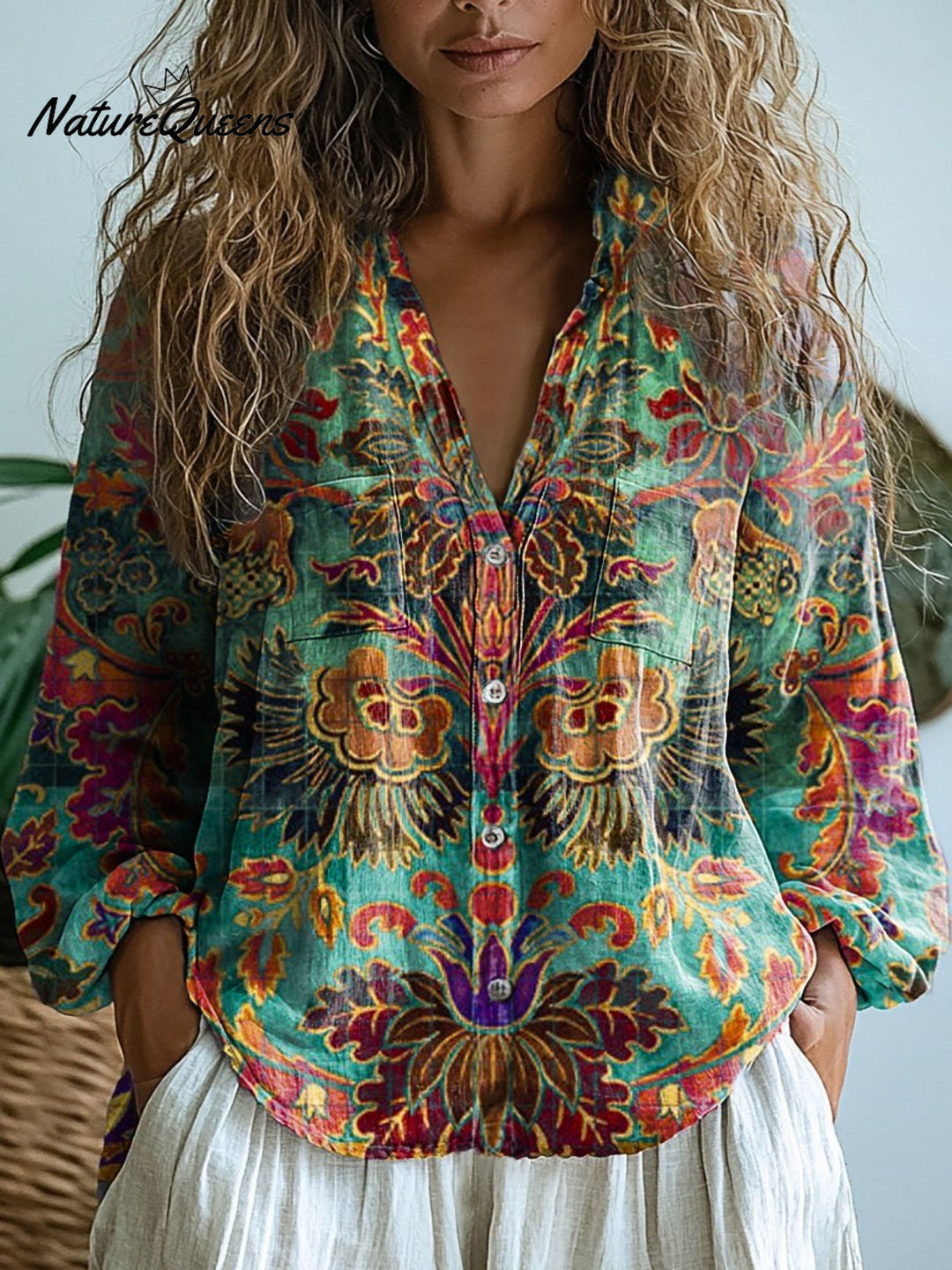 Easedale | Watercolor Floreale Manica Lunga Top