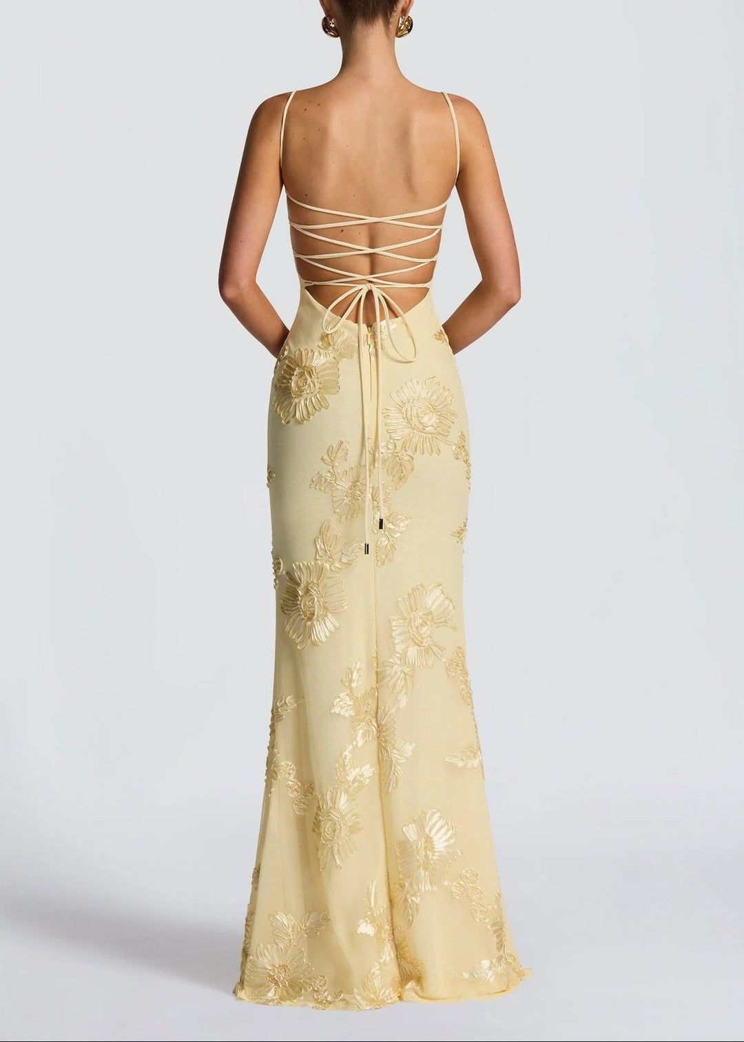 Kiara | Abito Maxi Ricamato a Sirena con Corsetto