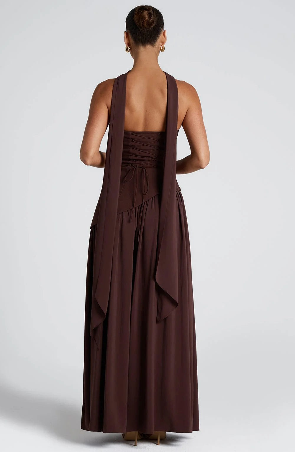 Lucinda | Abito Maxi Fluido Senza Spalline con Spacco Alto