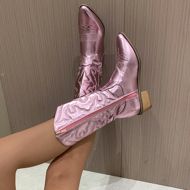 Gracie | Elegante Metallic Cowboy Stivali