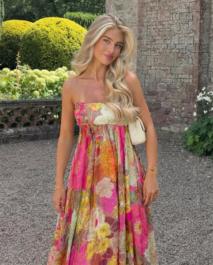 Maelynn | Abito Maxi Floreale Senza Spalline