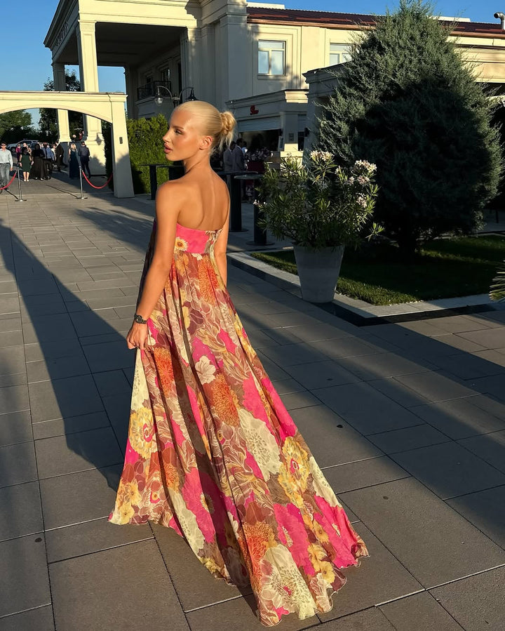 Maelynn | Abito Maxi Floreale Senza Spalline