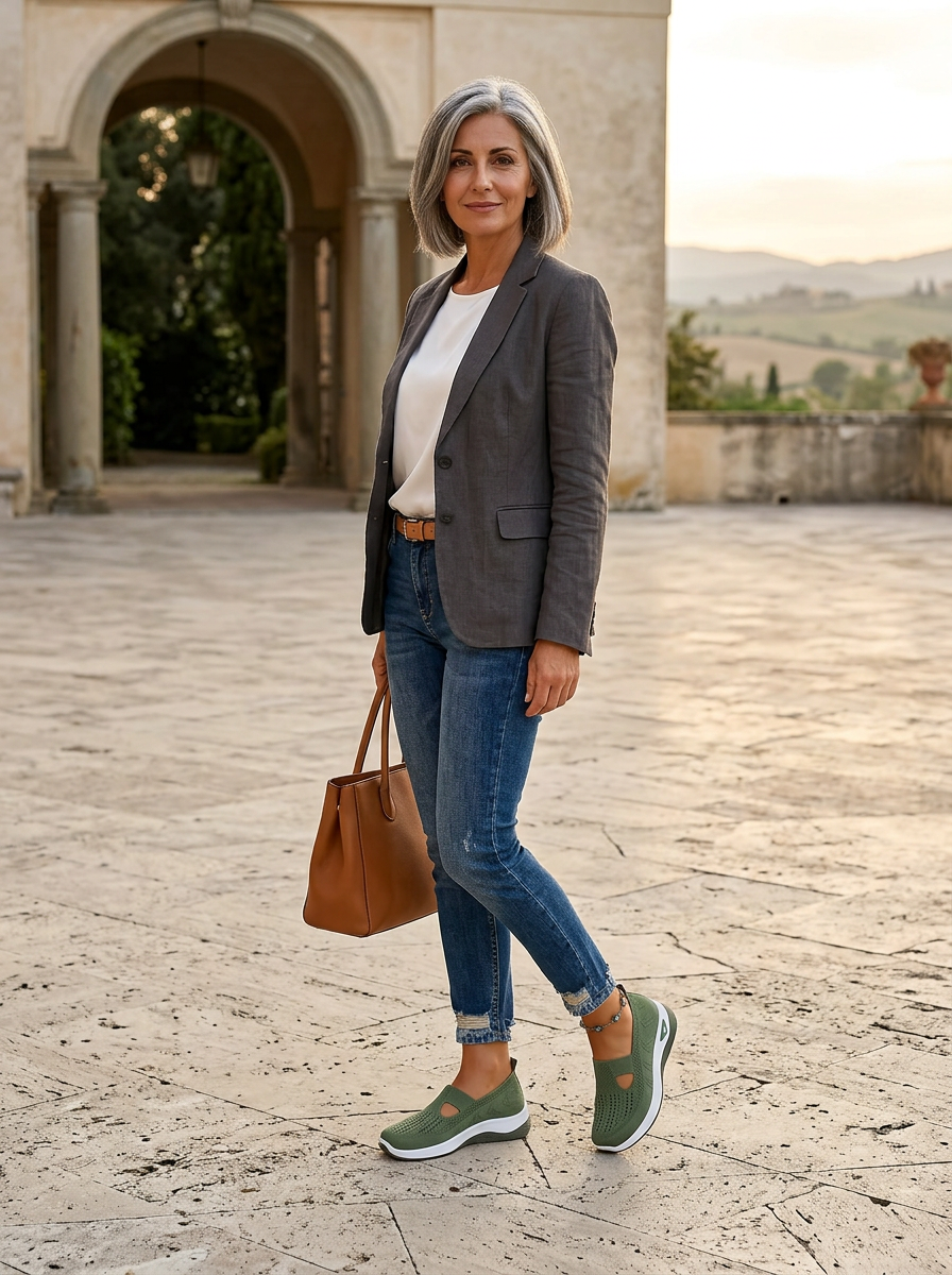 Tully | Supportive Verde Non Slip Orthopedic Comfort Sandali