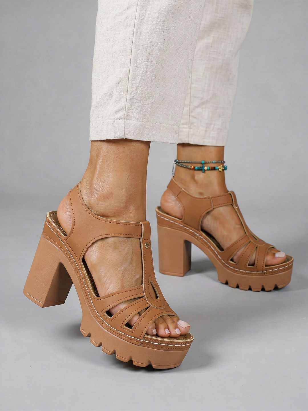 Tayla | Elegante Platform Block Tacco Wedge Sandali
