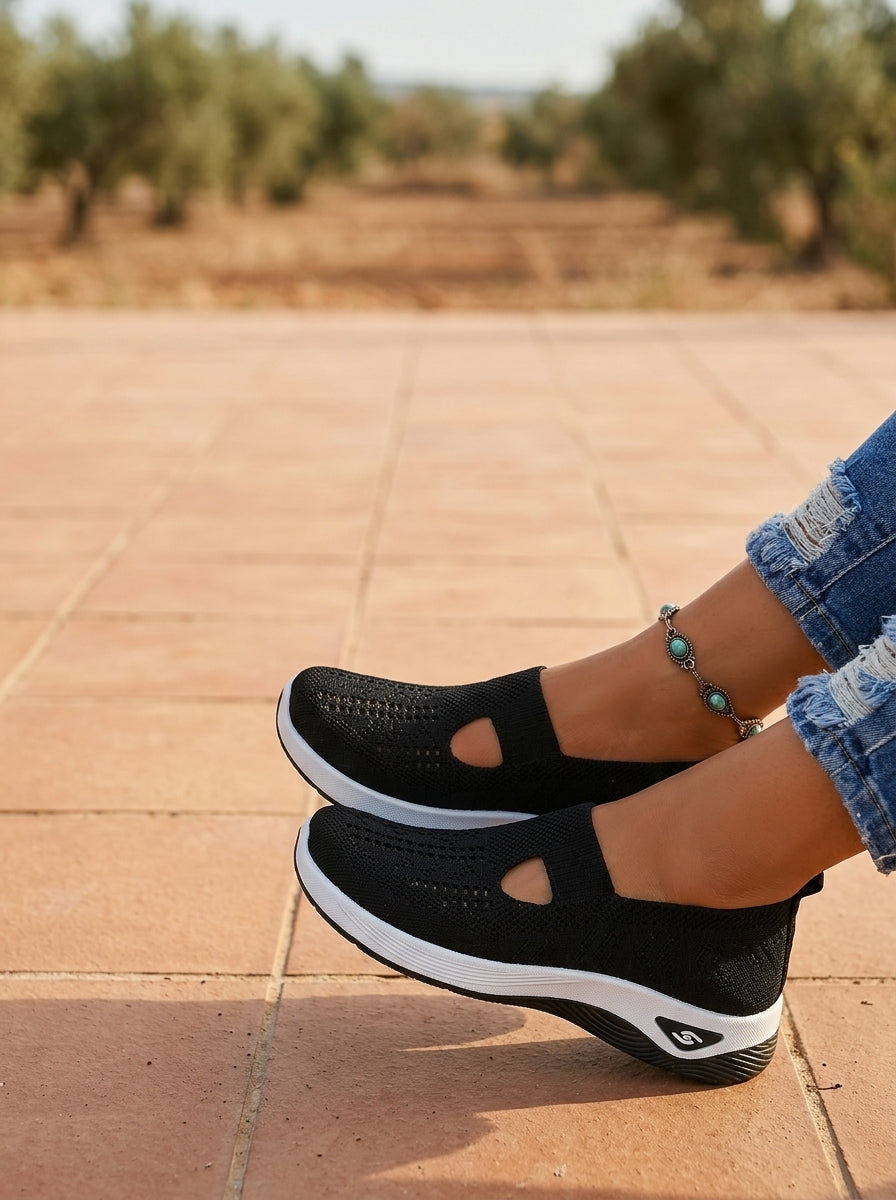 Roxie | Supportive Nero Non Slip Orthopedic Comfort Sandali