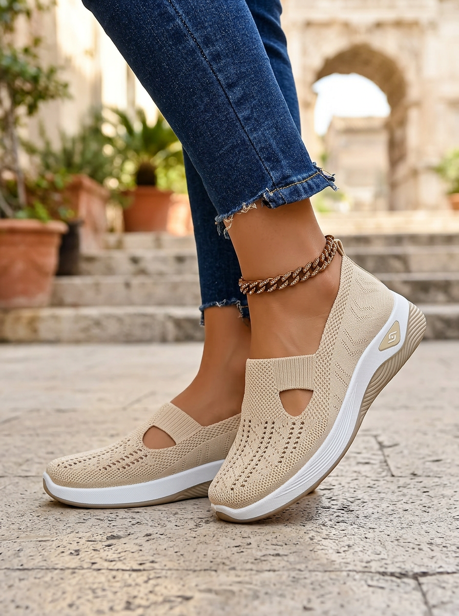 Bess | Supportive Panna Non Slip Orthopedic Comfort Sandali