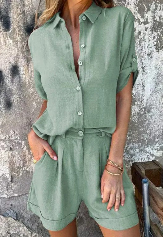 Cilla | Matching Lino Shorts and Camicia Completo