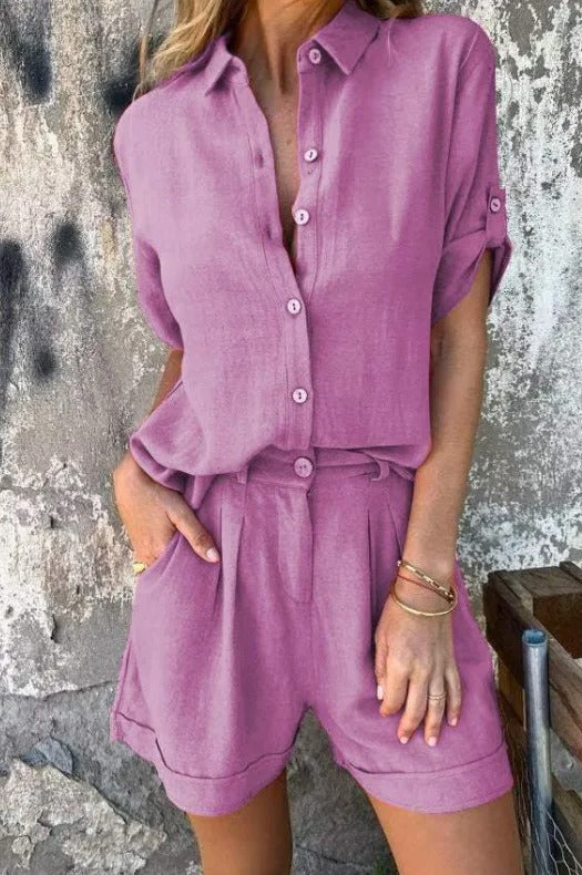 Cilla | Matching Lino Shorts and Camicia Completo