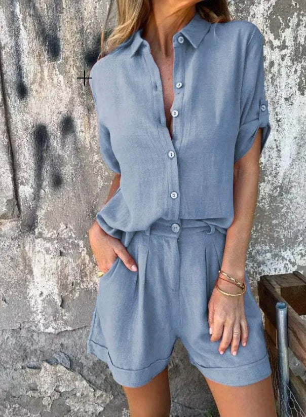 Cilla | Matching Lino Shorts and Camicia Completo