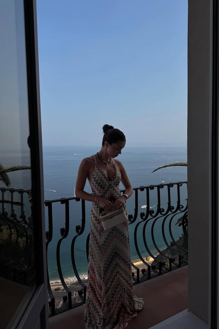Marie | Abito Maxi all'Uncinetto Scollo a V
