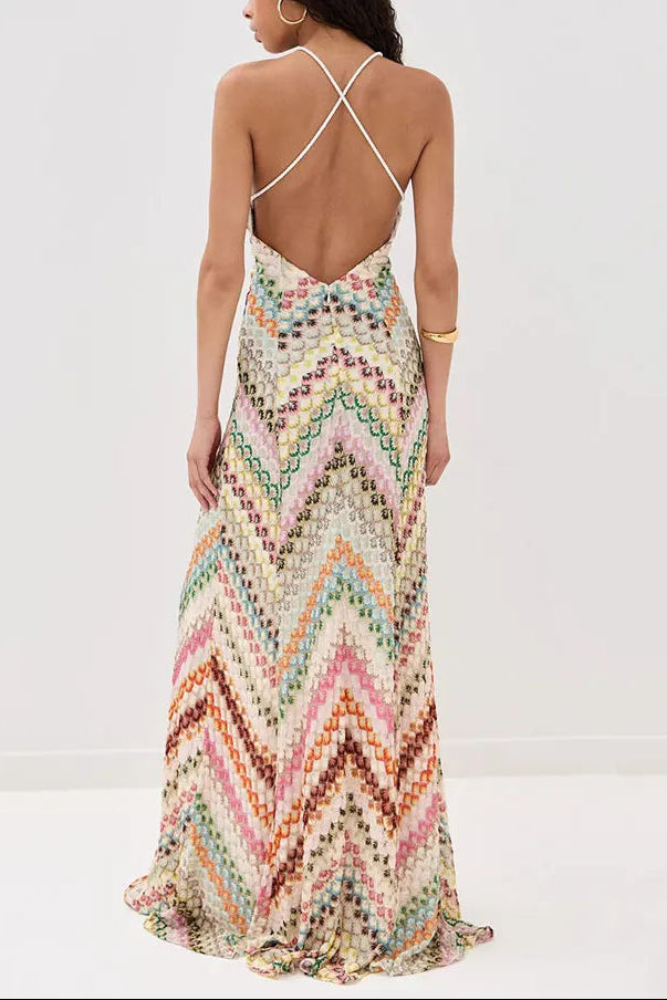 Marie | Abito Maxi all'Uncinetto Scollo a V