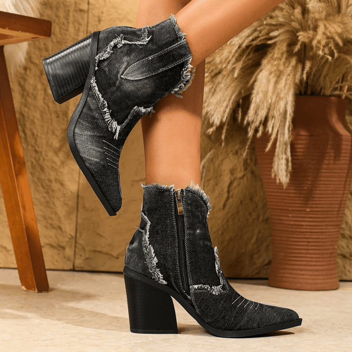 Aurela | Denim Ankle Stivali
