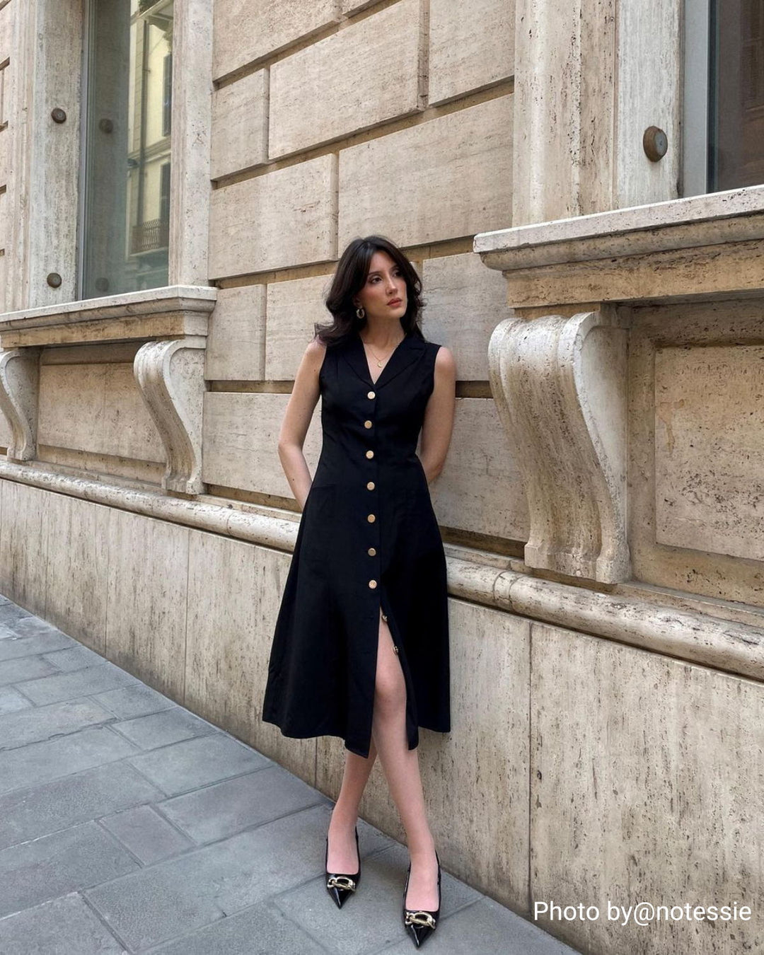 Nora | Elegante Scollo a V Tunic Midi Abito