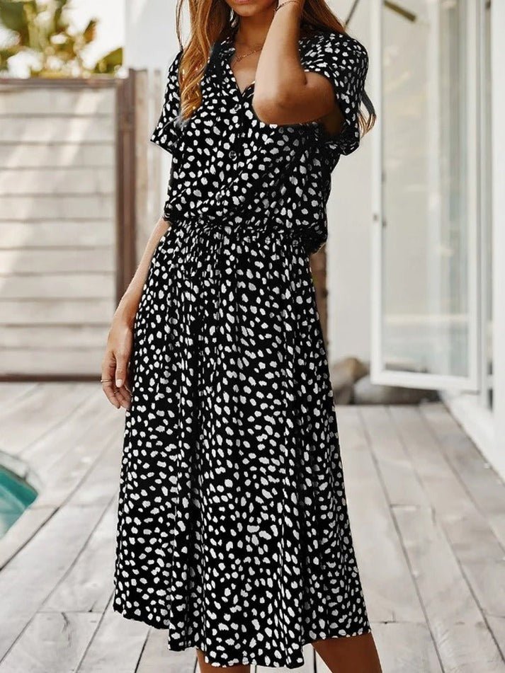 Edith | Sophisticated Flowing Scollo a V Abito