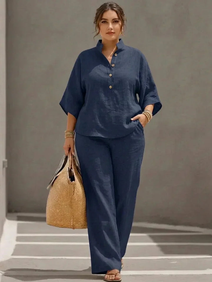Maribel | Lino Completo with Batwing Sleeves