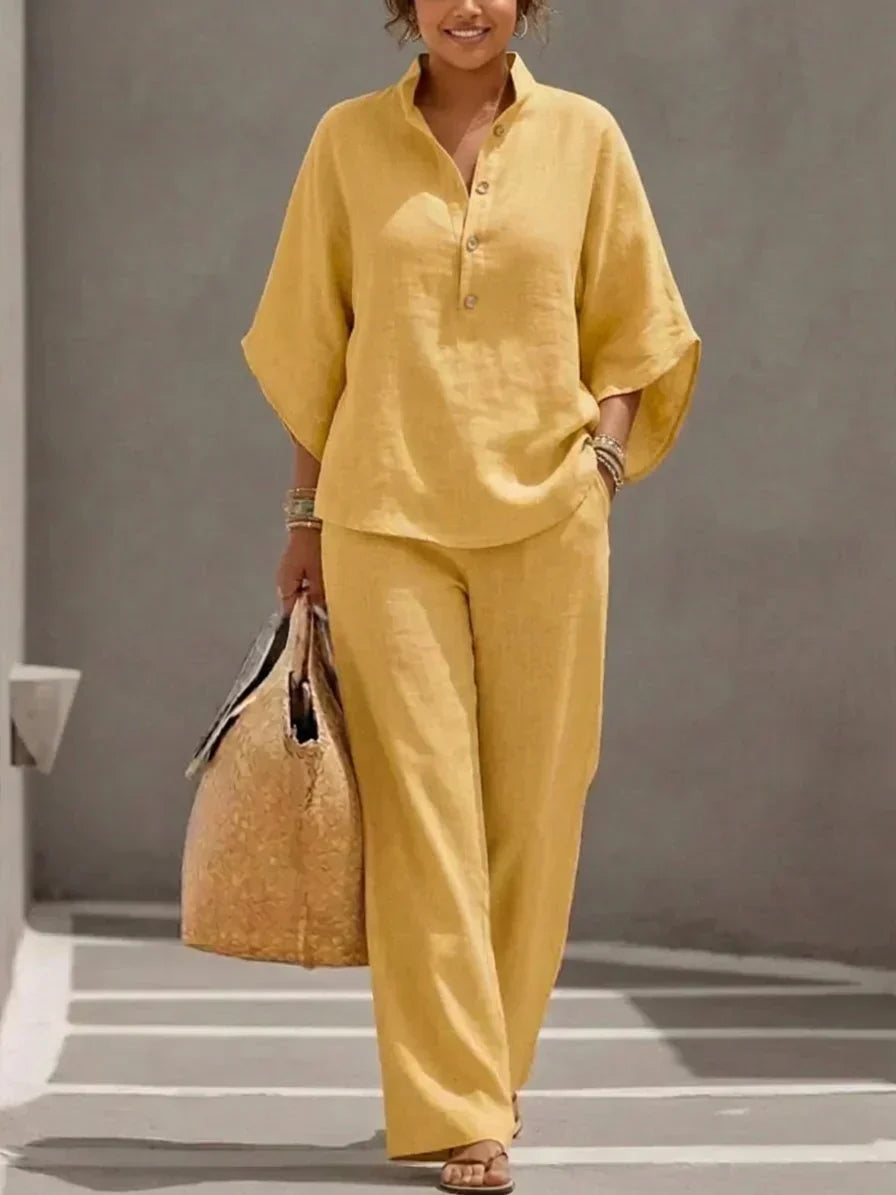 Maribel | Lino Completo with Batwing Sleeves