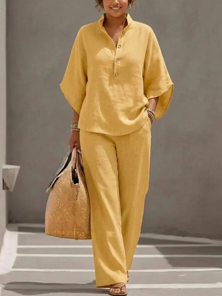 Maribel | Lino Completo with Batwing Sleeves