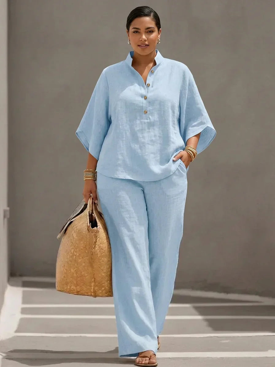 Maribel | Lino Completo with Batwing Sleeves