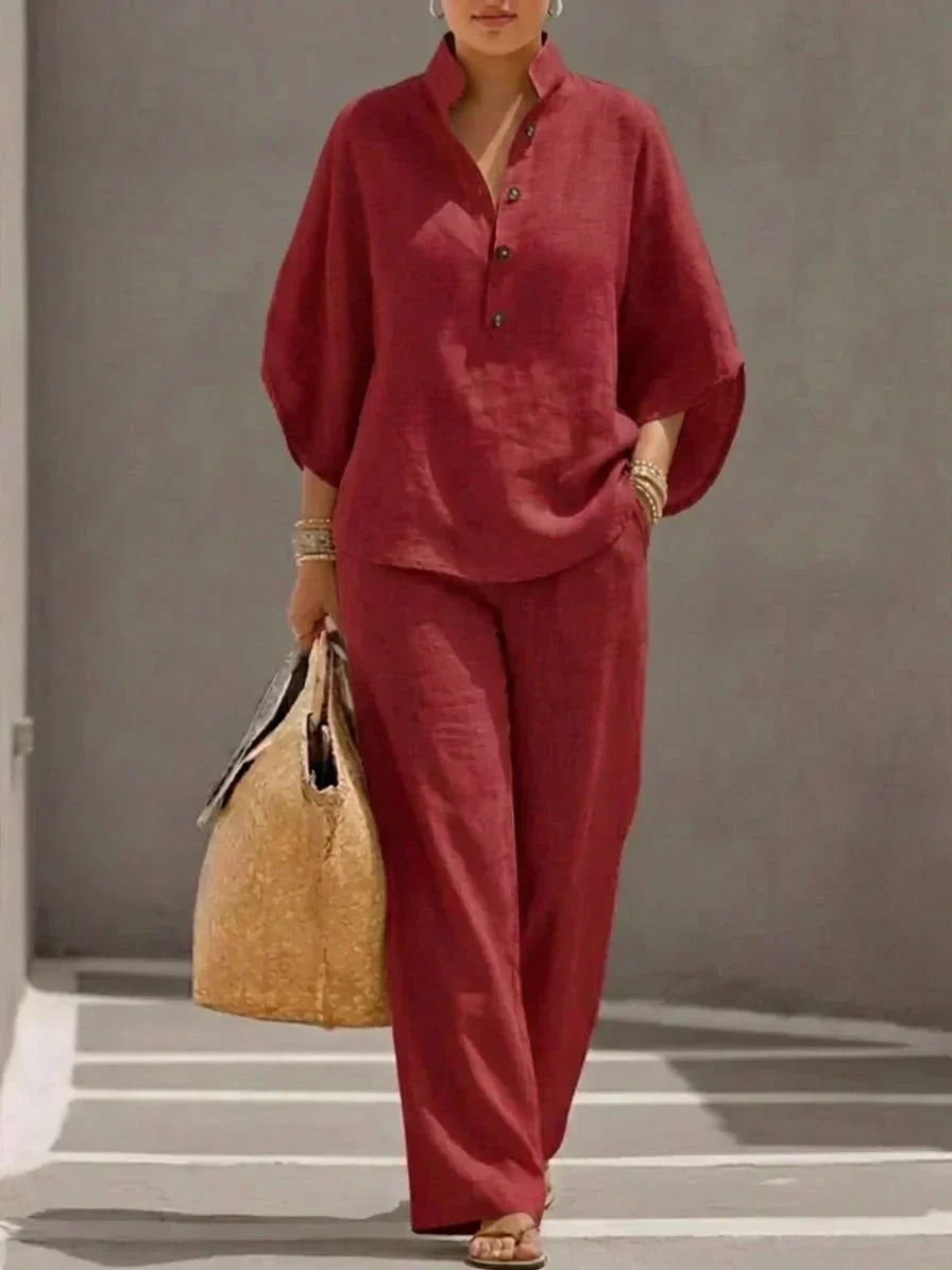Maribel | Lino Completo with Batwing Sleeves