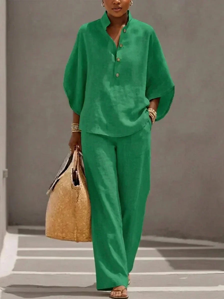 Maribel | Lino Completo with Batwing Sleeves