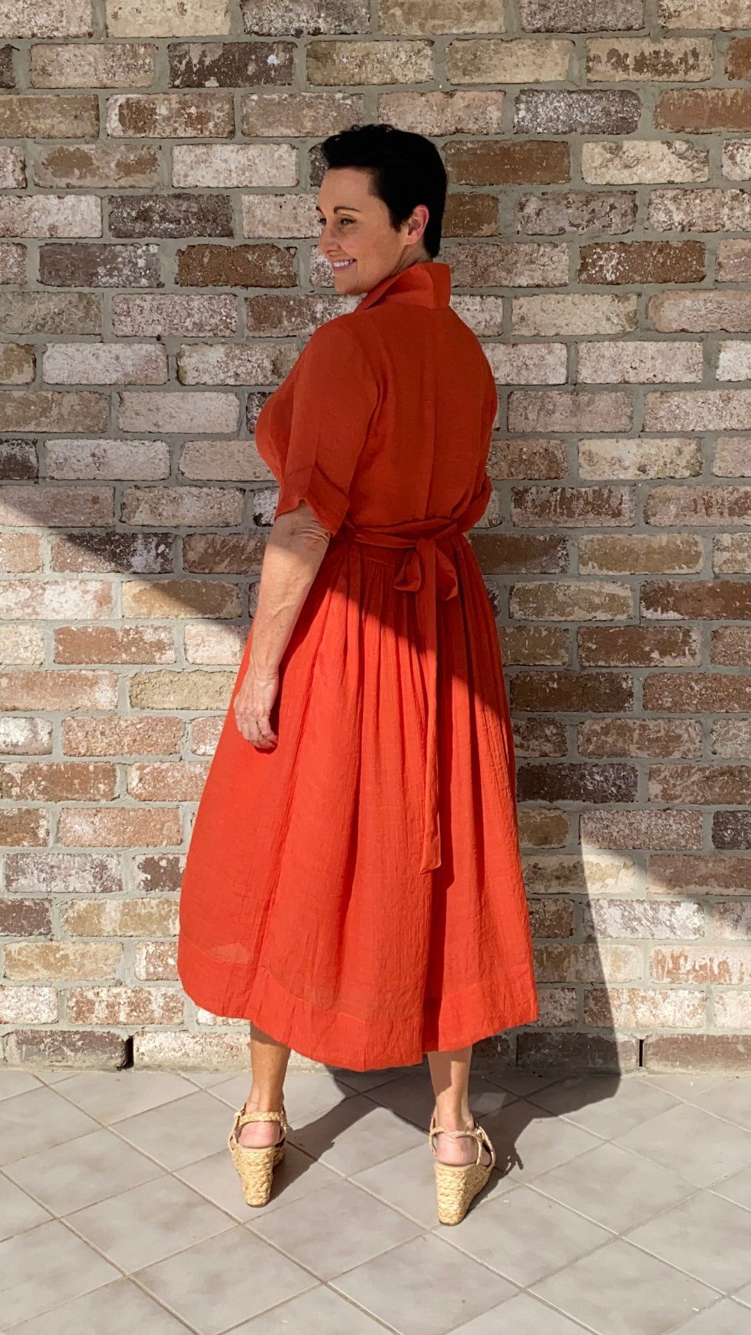 Olive | Abito Midi Color Ruggine
