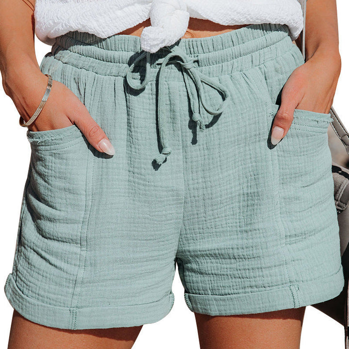 Kerry | Crinkle Cotone Estate Shorts with Drawstring