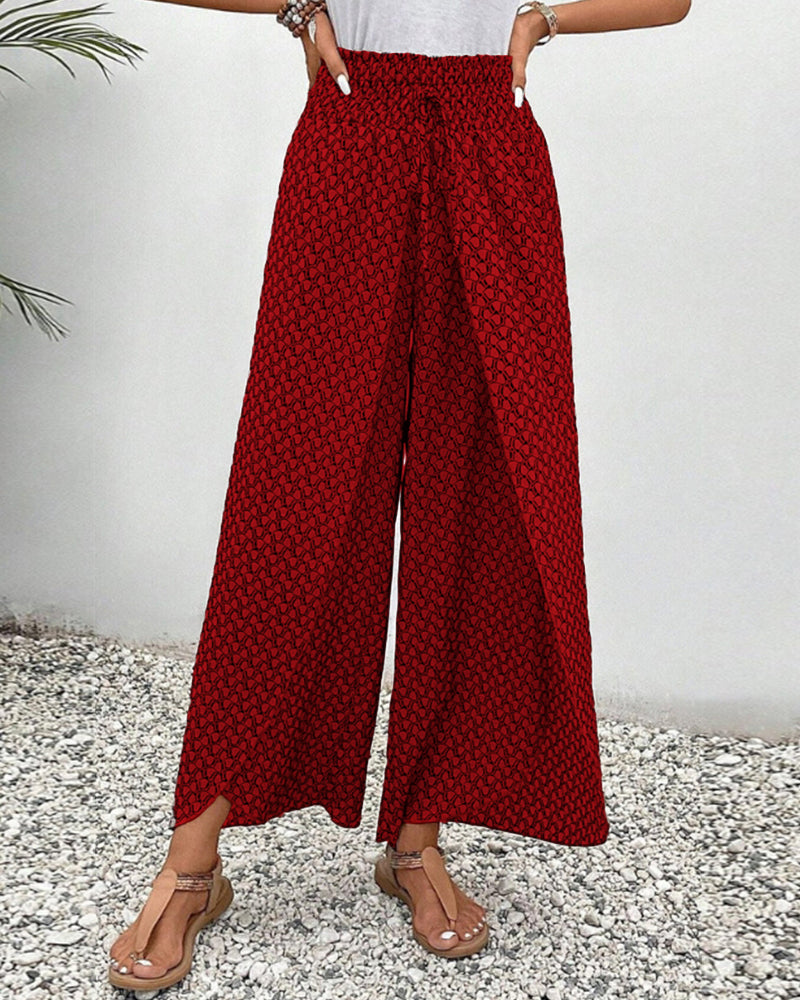 Eadie | Stampato Rilassato Gamba Larga Palazzo Pantaloni