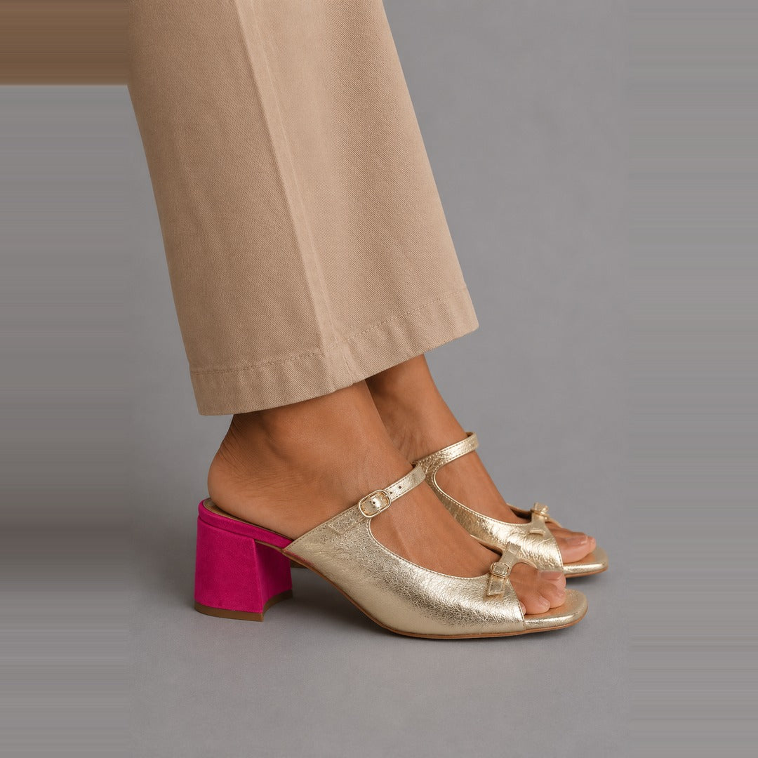 Yarra | Elegante Oro Heeled Sandali