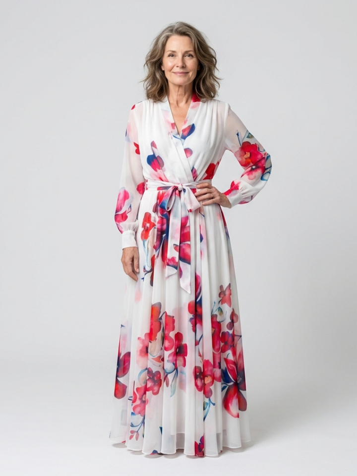 Lillian | Floreale Wrap Maxi Abito