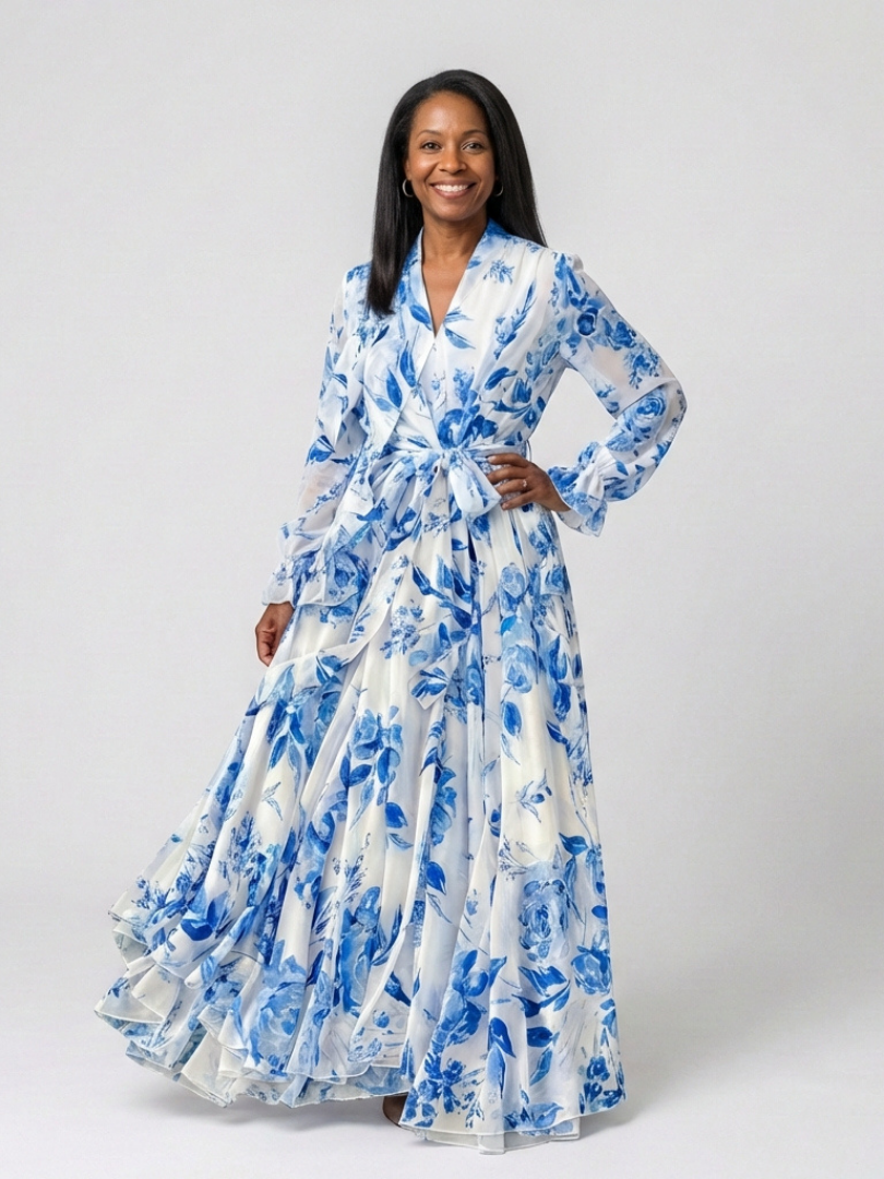 Lillian | Floreale Wrap Maxi Abito