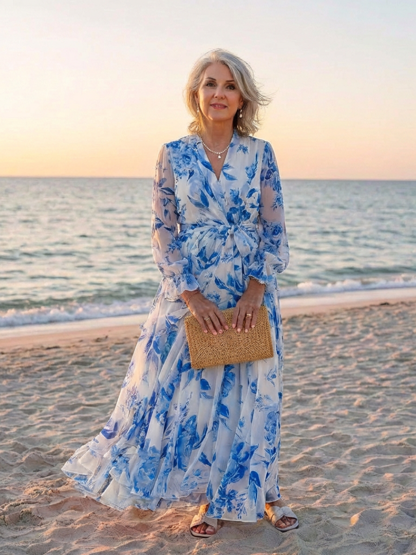 Lillian | Floreale Wrap Maxi Abito