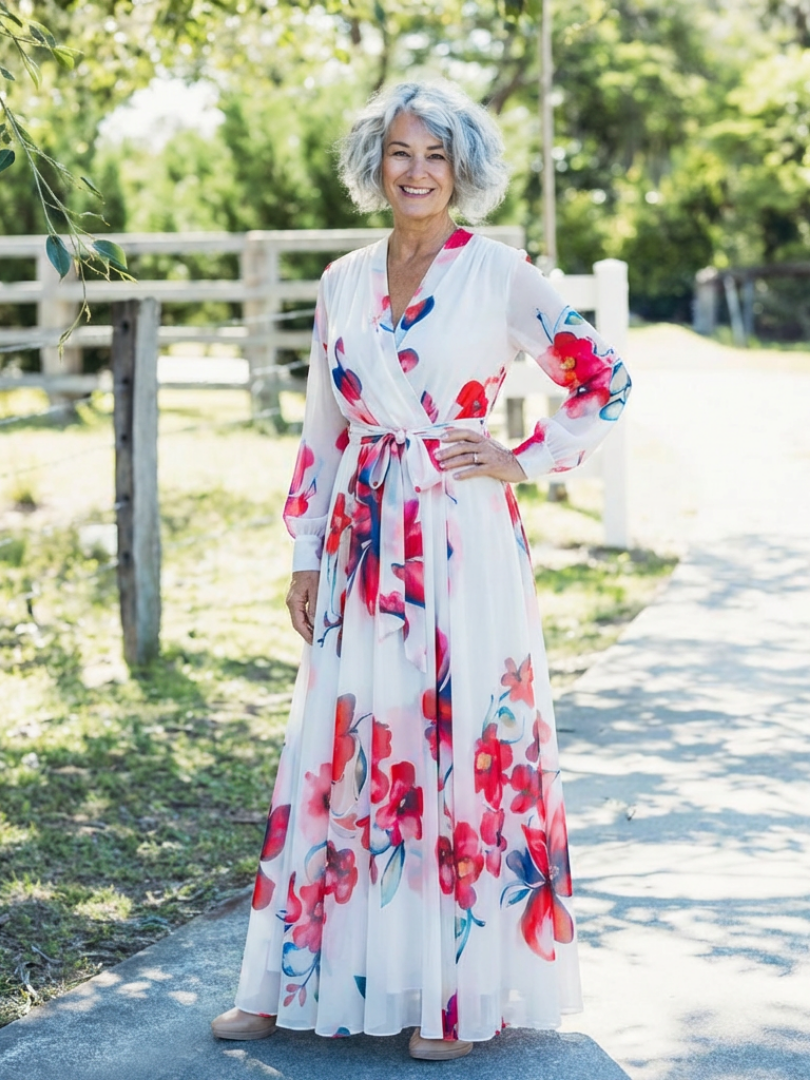Lillian | Floreale Wrap Maxi Abito