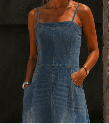 Savannah | Maxi Abito Denim Vintage