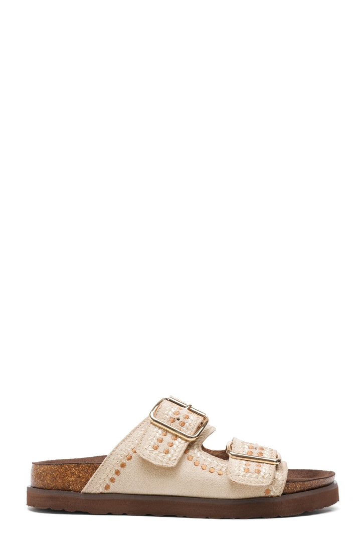 Coraline | Beige Wedge Sandalo